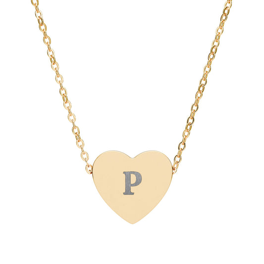 Necklace ENGRAVED INITIAL HEART
