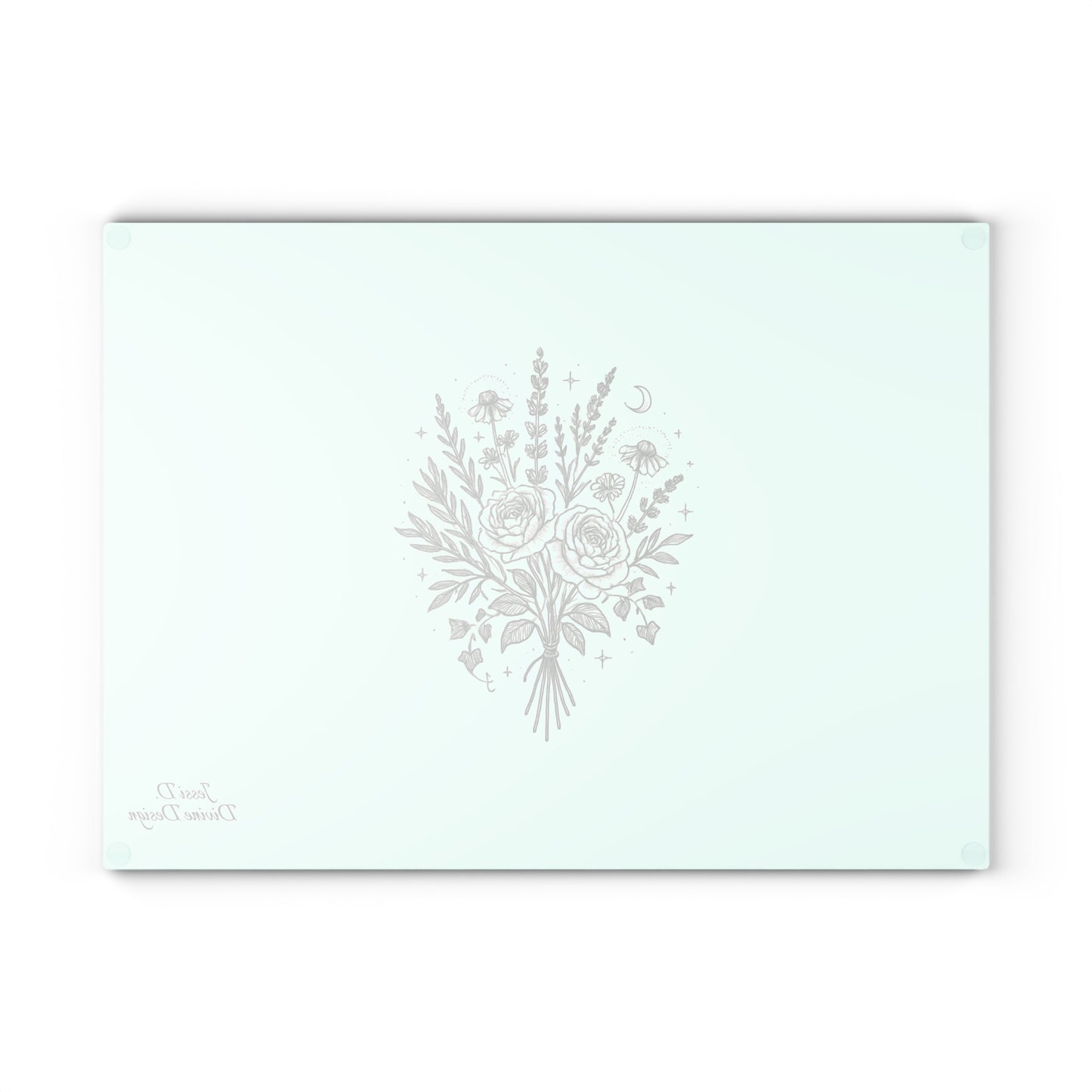 Cutting Board - FLORAL MOON & STARS PRINT