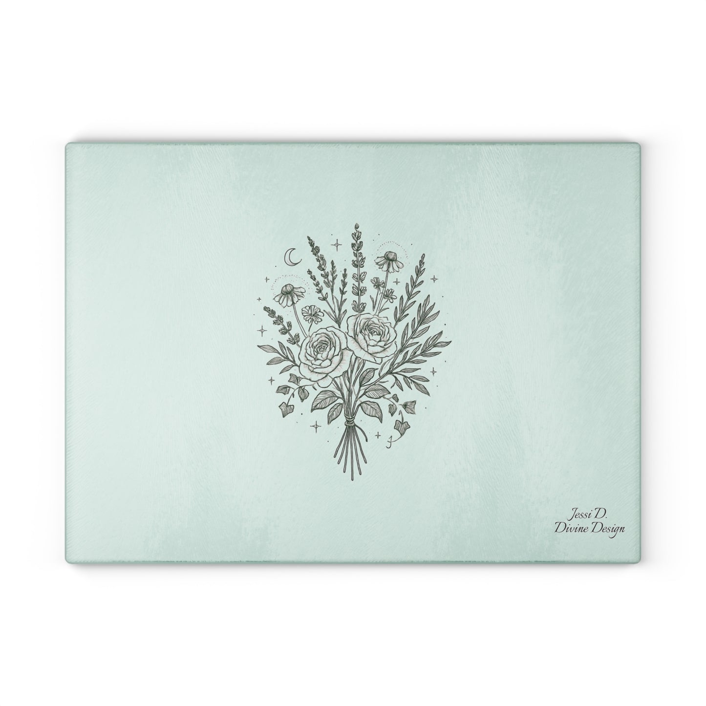 Cutting Board - FLORAL MOON & STARS PRINT