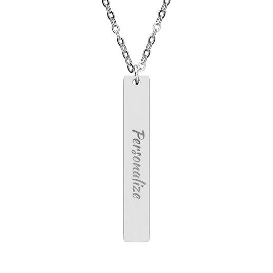 Necklace ENGRAVED NAME VERTICAL BAR