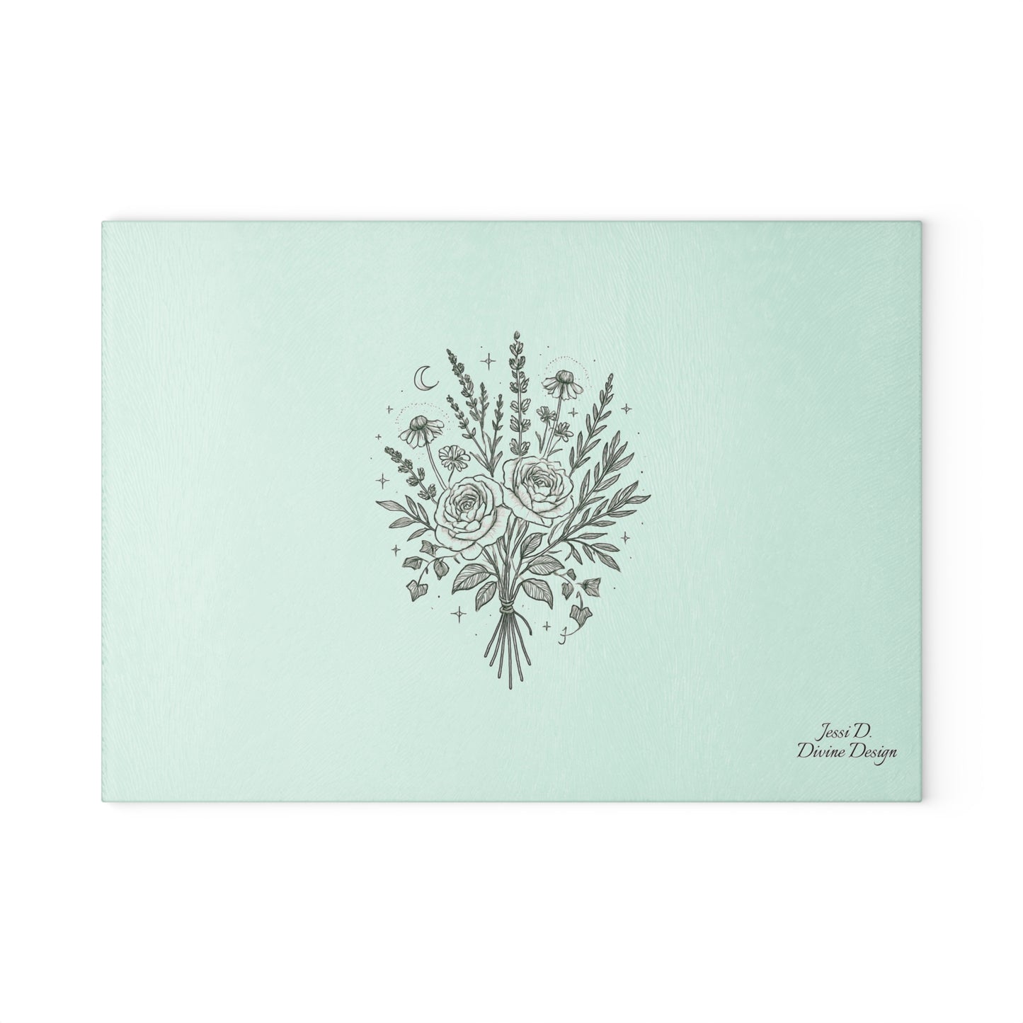 Cutting Board - FLORAL MOON & STARS PRINT