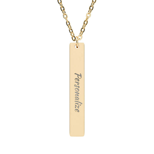 Necklace ENGRAVED NAME VERTICAL BAR
